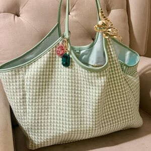 Stoney Clover mint scoop tote with sequins